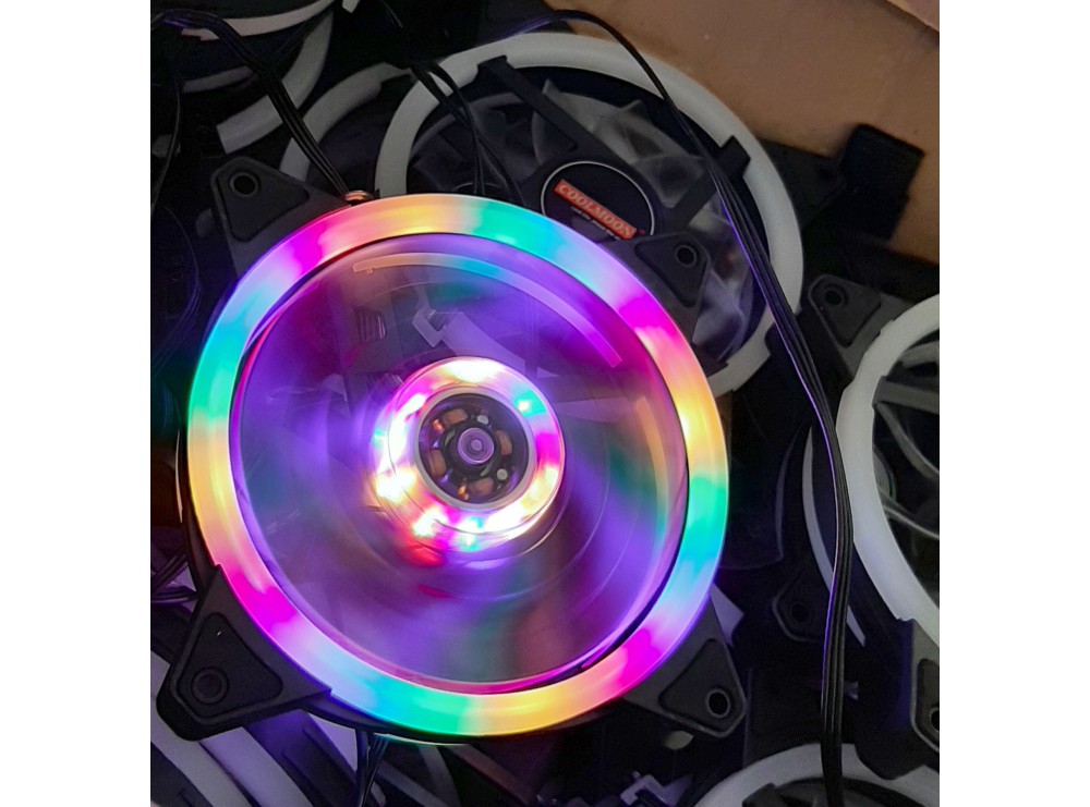 فن کیس LED پنج رنگ 12V سایز 12X12 مارک COOLMOON