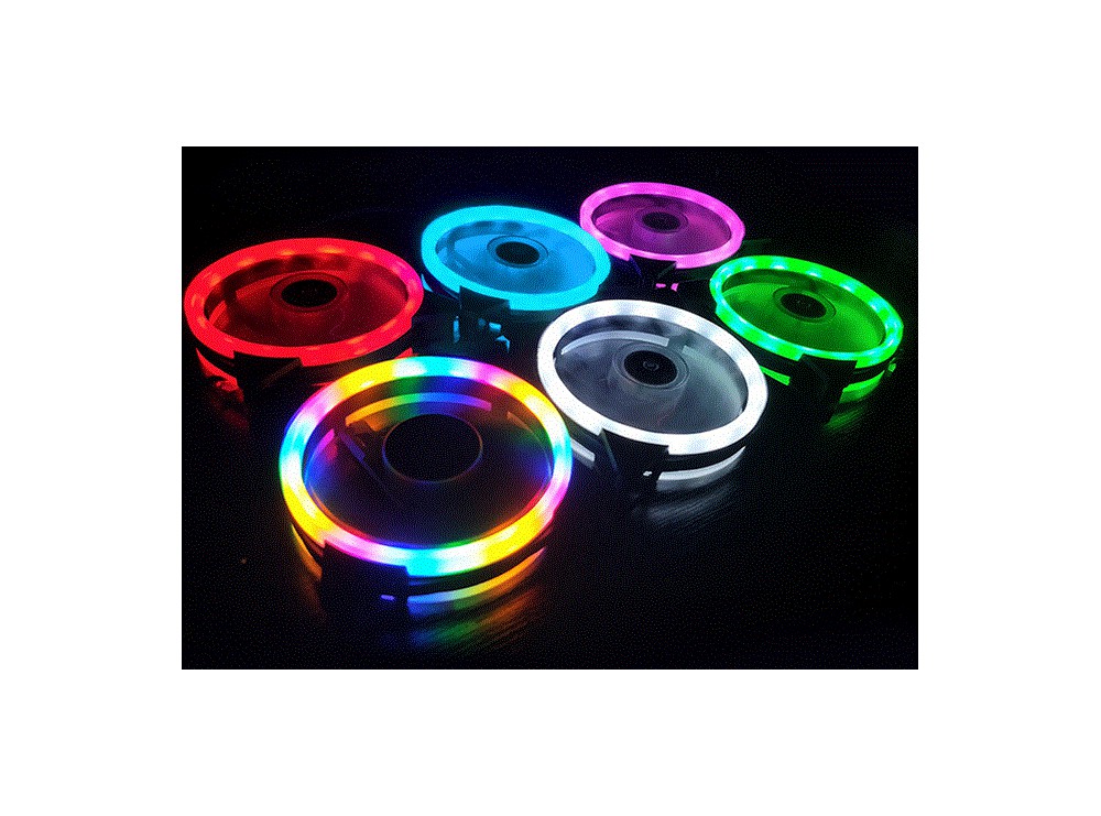 فن کیس LED پنج رنگ 12V سایز 12X12 مارک COOLMOON