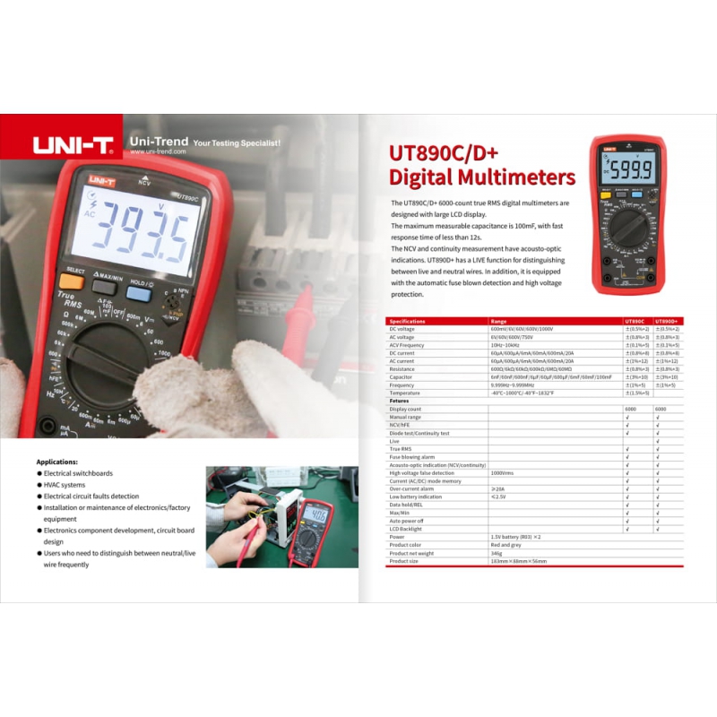 مولتی متر UNI-T مدل +UT890D