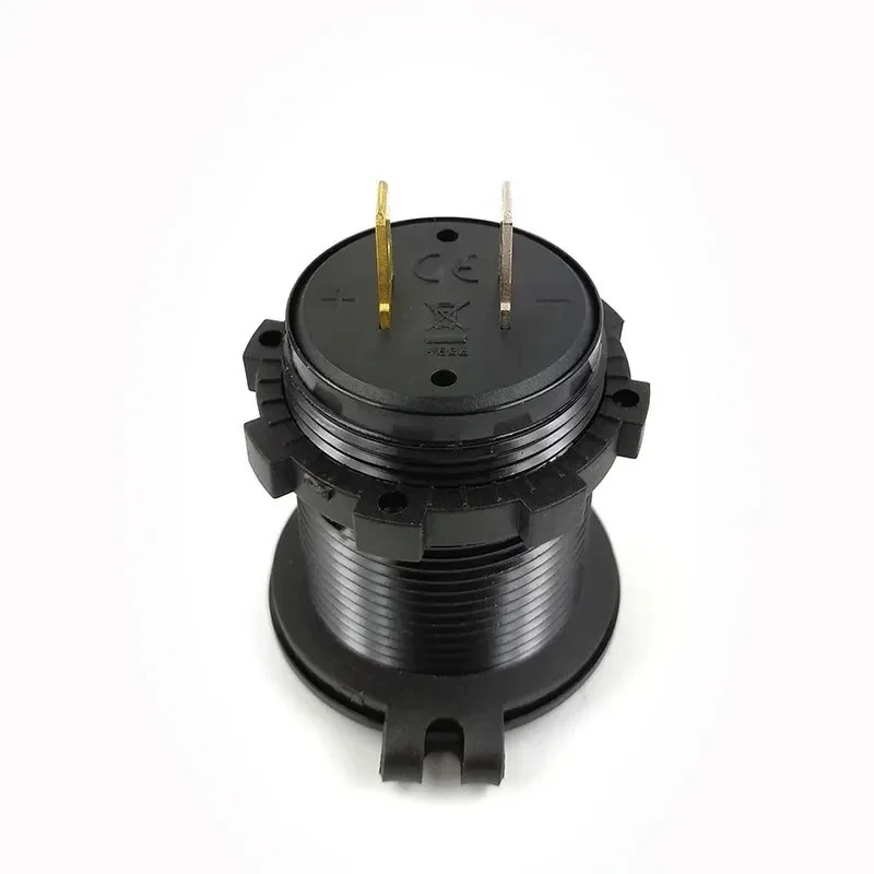 شارژر USB خودرویی روپنلی گرد قرمز دو خروجی فست شارژ QC3.0 با ON/OFF لمسی و نمایشگر ولتاژ