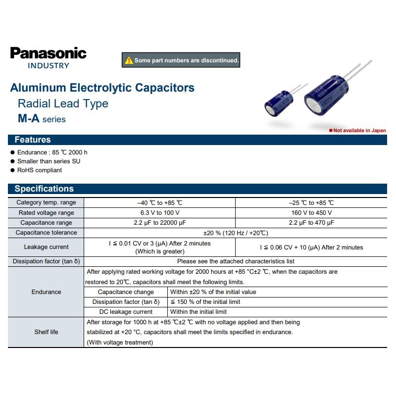 مجموعه 15 عددی خازن الکترولیتی صوتی 82uF / 200V مالزی مارک PANASONIC