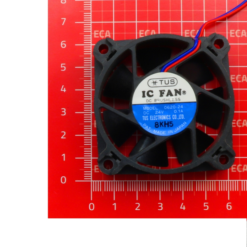 مجموعه 2 عددی فن 24V دو سیمه سایز 6x6 ضخامت 2.0cm مارک IC FAN مدل 24-0620