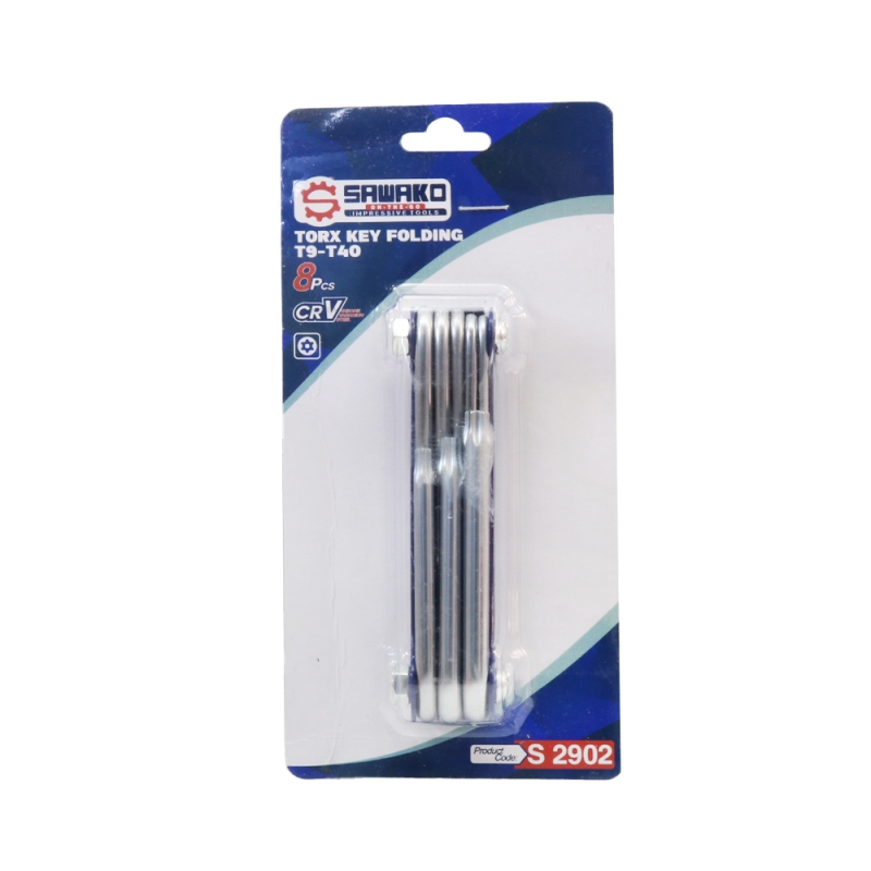 مجموعه 2 عددی آچار آلن چاقویی ستاره ای 8 تایی مدل S2902 مارک SAWAKO