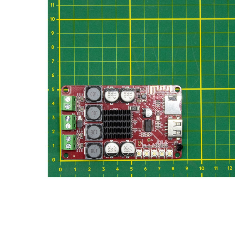 ماژول آمپلی فایر 2X50W بلوتوث دار HW-645 با قابلیت پخش آهنگ از USB و TF-Card به همراه ریموت کنترل