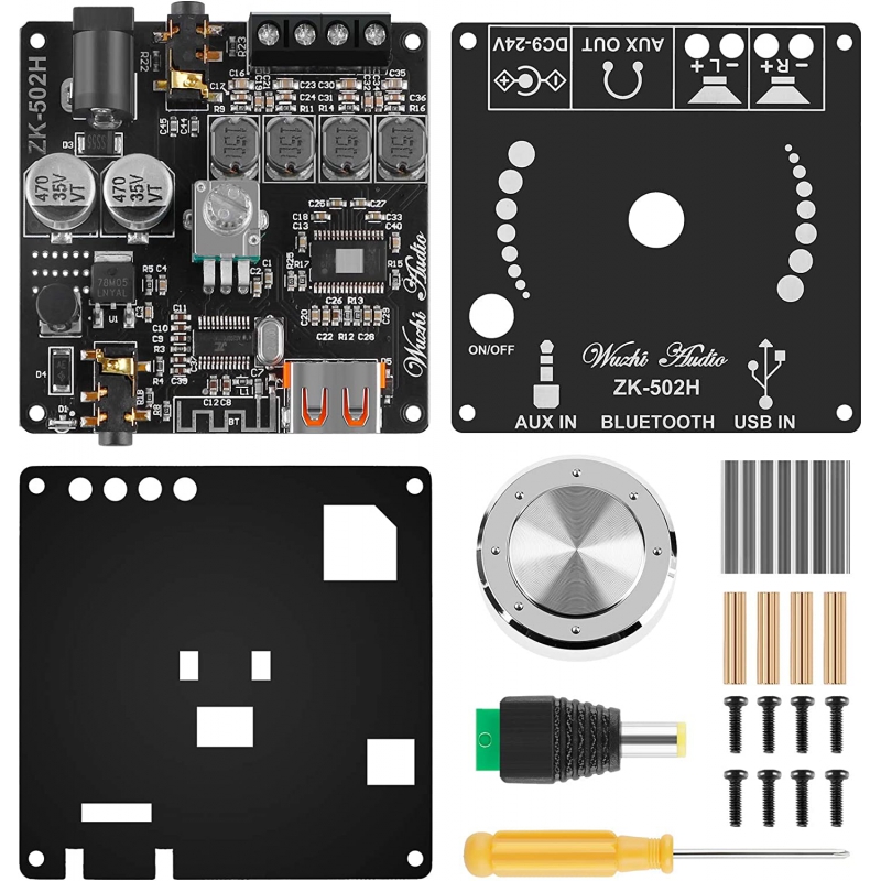 ماژول آمپلی فایر بلوتوثی 2X50W مدل ZK-502H با توان خروجی متغیر