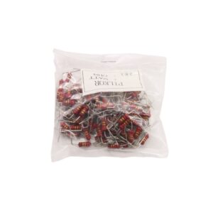 مجموعه 4 عددی مقاومت متال فیلم 2.2 اهم خم 1/2W کره ای مارک PILKOR سری PR02 بسته100 تایی