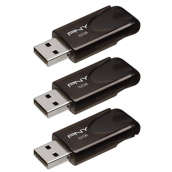 فلش مموری پی ان وای مدل Attache 4 USB 2.0 ظرفیت 32 گیگابایت بسته 3 عددی