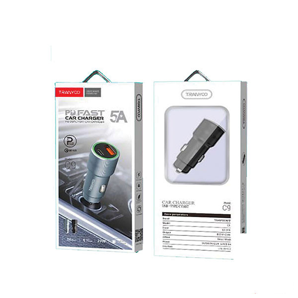 شارژر فندکی ترانیو مدل C9 به همراه کابل Type-C