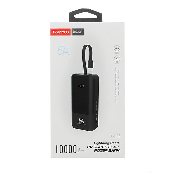 پاوربانک ترانیو مدل F22 ظرفیت 10000 میلی آمپر ساعت