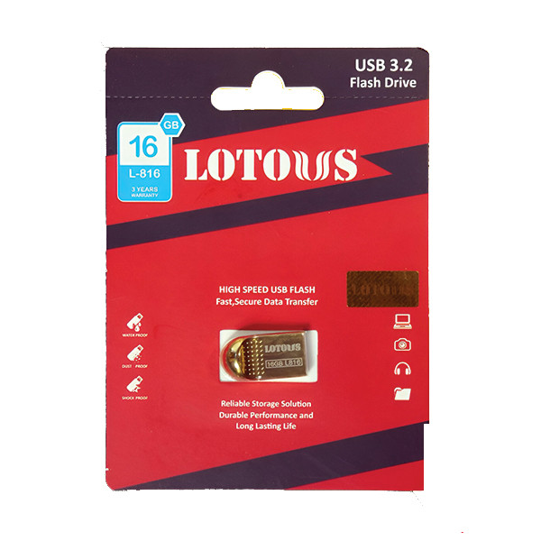 فلش مموری لوتوس مدل L816 ظرفیت 16 گیگابایت‌ USB3.2