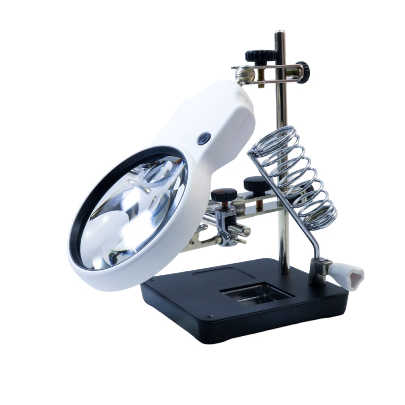 گیره مونتاژ ذره بین دار به همراه پایه هویه مدل MG16129AC1