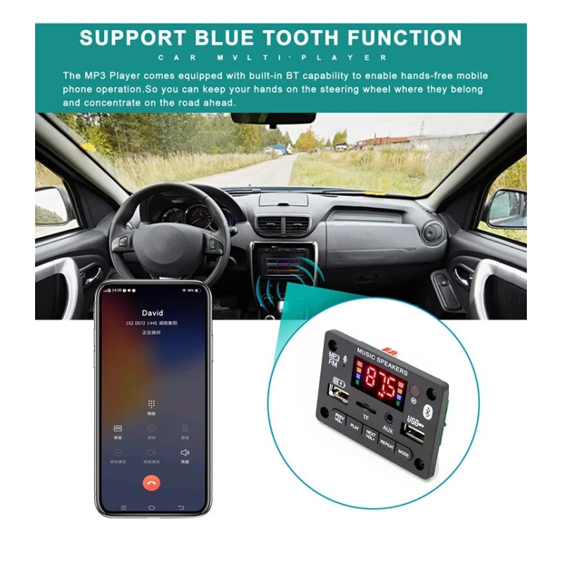 پخش کننده MP3 PLAYER پنلی بلوتوثی 12V مدل KH-9206