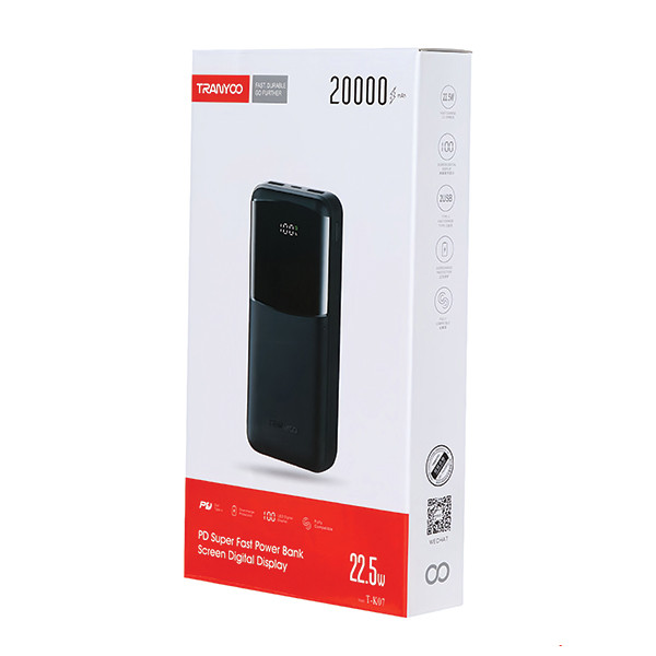 پاوربانک ترانیو مدل T-K07 ظرفیت 20000 میلی آمپر