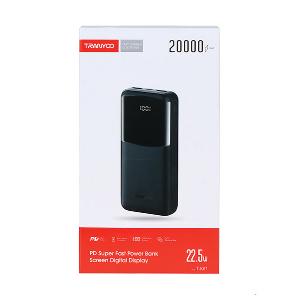 پاوربانک ترانیو مدل T-K07 ظرفیت 20000 میلی آمپر