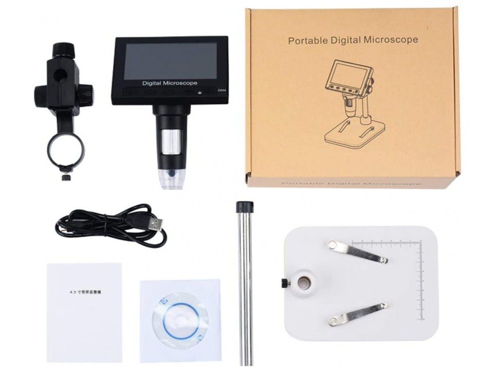 میکروسکوپ دیجیتال 1000X Portable Digital Microscope دارای نمایشگر 4.3 اینچی مدل DM4