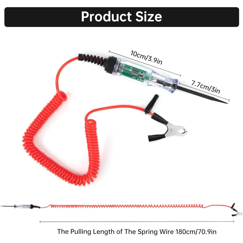 تستر ولتاژ خودرویی 120-5 ولت DC دارای پراب نوک تیز مدل CBD2502