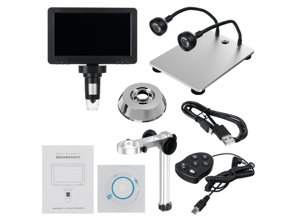 میکروسکوپ دیجیتال 1200X Portable Digital Microscope دارای نمایشگر 7 اینچی مدل DM9
