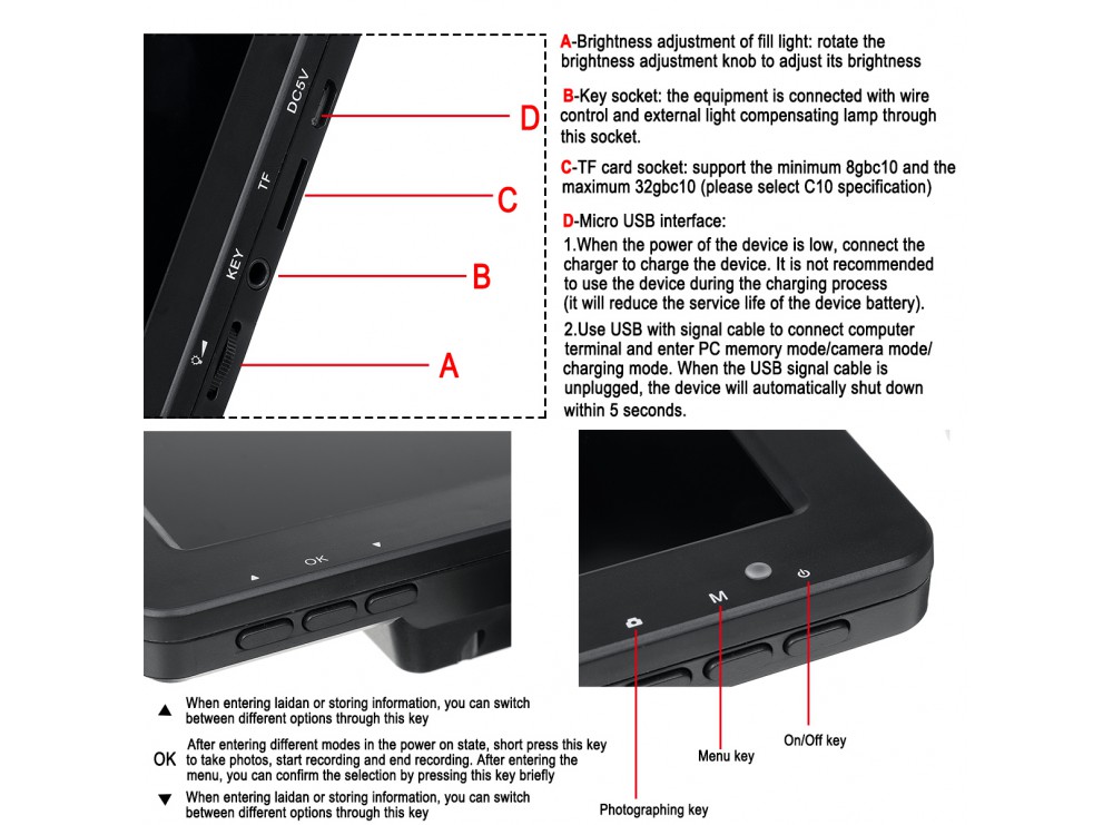 میکروسکوپ دیجیتال 1200X Portable Digital Microscope دارای نمایشگر 7 اینچی مدل DM9