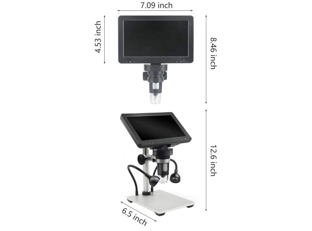 میکروسکوپ دیجیتال 1200X Portable Digital Microscope دارای نمایشگر 7 اینچی مدل DM9