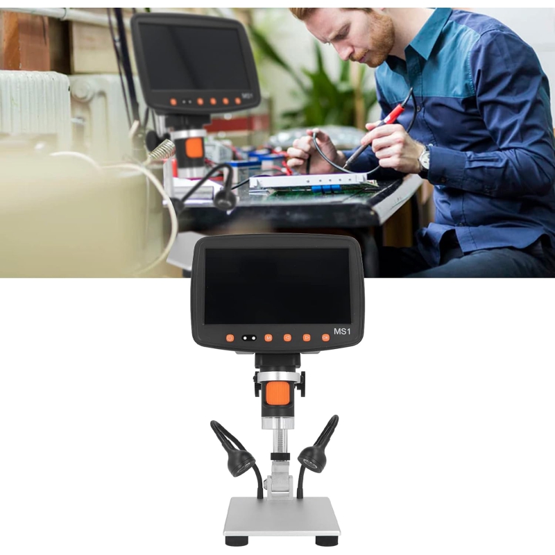 میکروسکوپ دیجیتال 1500X Portable Digital Microscope دارای نمایشگر 7 اینچی مدل MS1