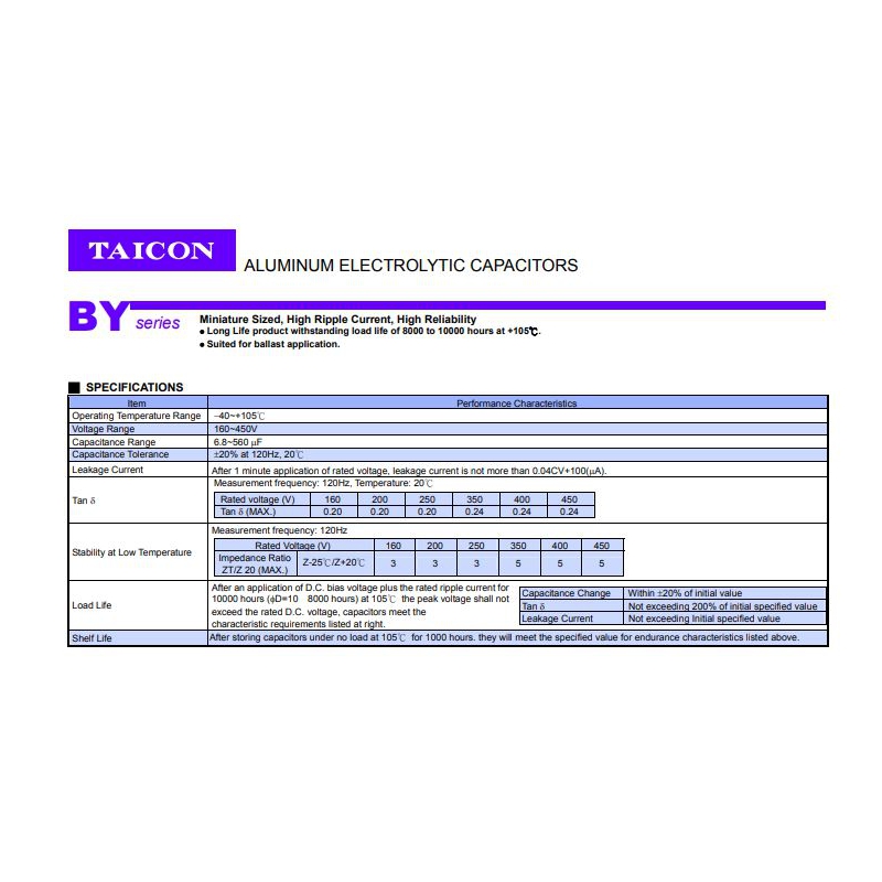 مجموعه 17 عددی خازن الکترولیتی 33uF / 200V تایوانی مارک TAICON سری BY طول عمر 10000Hrs