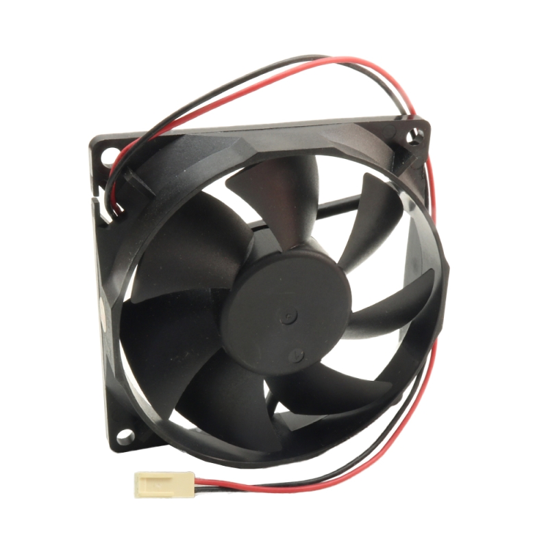 مجموعه 2 عددی فن 12V دو سیمه سایز 8x8 ضخامت 2cm مارک POWER LOGIC مدل PL82S12M