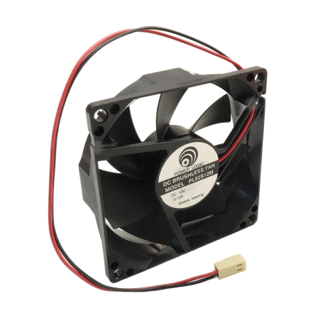 مجموعه 2 عددی فن 12V دو سیمه سایز 8x8 ضخامت 2cm مارک POWER LOGIC مدل PL82S12M