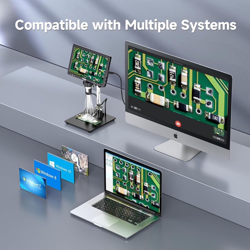 میکروسکوپ دیجیتال 2000X Portable Digital Microscope دارای نمایشگر 10.1 اینچی مدل DM12