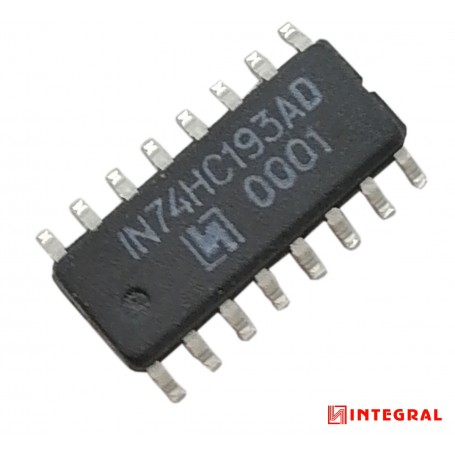 مجموعه 21 عددی تراشه شمارنده 74HC193AD پکیج SO-16 مارک INTEGRAL مجموعه 21 عددی تراشه شمارنده 74HC193AD پکیج SO-16 مارک INTEGRAL