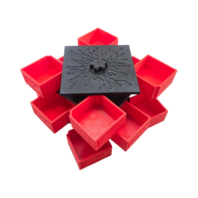 جعبه قطعات 3D print طرح آیسی نیمه اتوماتیک دارای 12 محفظه