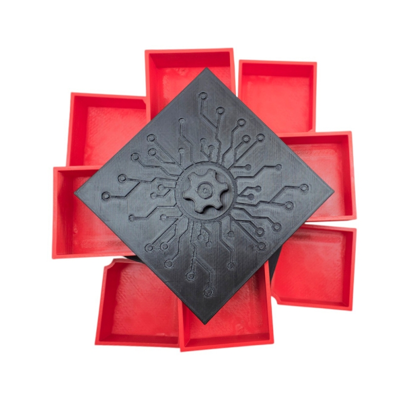 جعبه قطعات 3D print طرح آیسی نیمه اتوماتیک دارای 12 محفظه