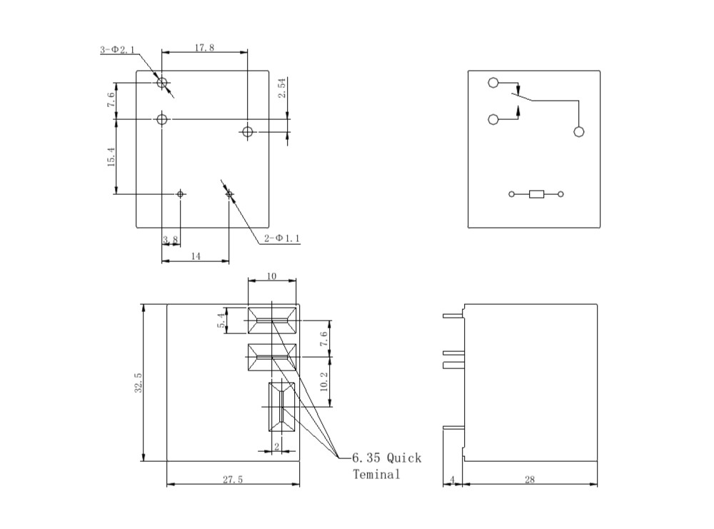 مجموعه 4 عددی رله فیش خور - کولری 12 ولت 30 آمپر T91 مارک LIMING کد JQX-4501F-1C-S