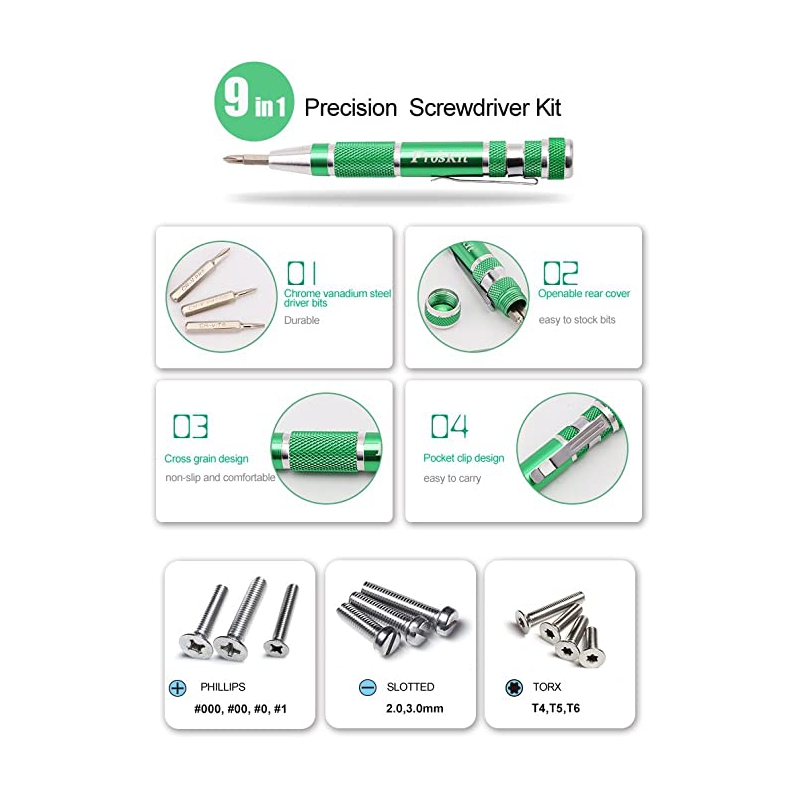 ست پیچ گوشتی 9 تایی خودکاری پروسکیت Proskit مدل SD-9814 ست پیچ گوشتی 9 تایی خودکاری پروسکیت Proskit مدل SD-9814