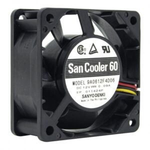 فن 12V-0.09A سه سیمه سایز 6X6 ضخامت 2.5 سانت Sanyo Denki
