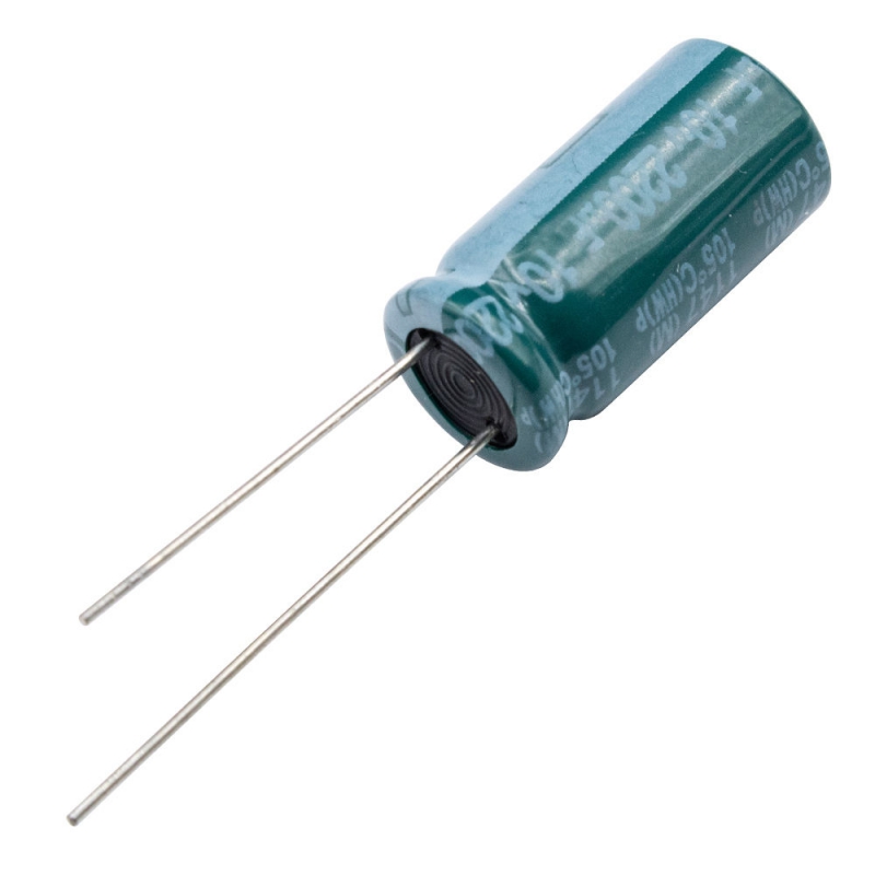 مجموعه 17 عددی خازن الکترولیتی امپدانس پایین 2200uF / 10V تایوانی مارک TAICON سری HW طول عمر 10000Hrs