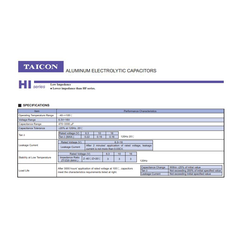 مجموعه 17 عددی خازن الکترولیتی امپدانس پایین 3300uF / 6.3V تایوانی مارک TAICON سری HI مجموعه 17 عددی خازن الکترولیتی امپدانس پایین 3300uF / 6.3V تایوانی مارک TAICON سری HI