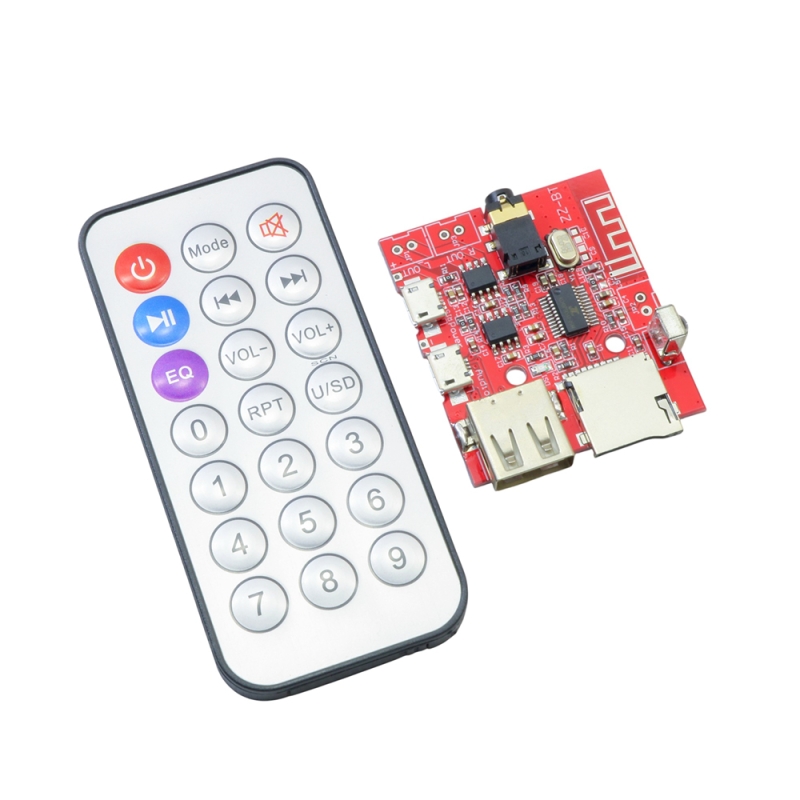 ماژول آمپلی فایر 2X3W بلوتوث دار ZZ-BT با قابلیت پخش آهنگ از USB و TF-Card به همراه ریموت کنترل
