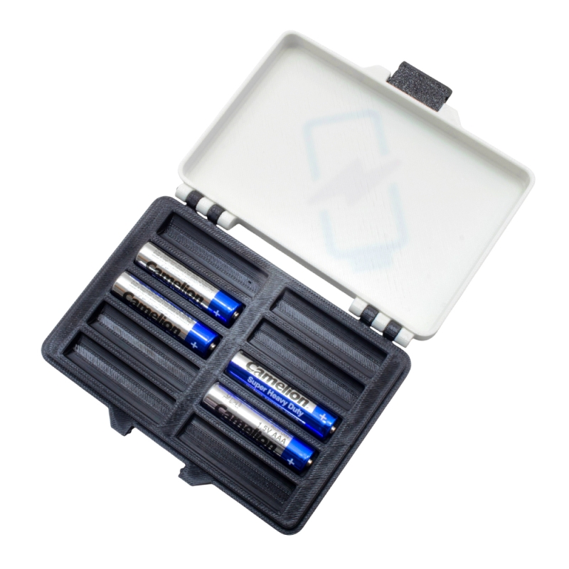 کیس نگهدارنده و اورگانایزر باتری نیم قلمی 3D print