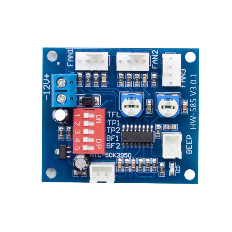 ماژول کنترل دور فن 12 ولت سه کاناله PWM دارای NTC مدل HW-585