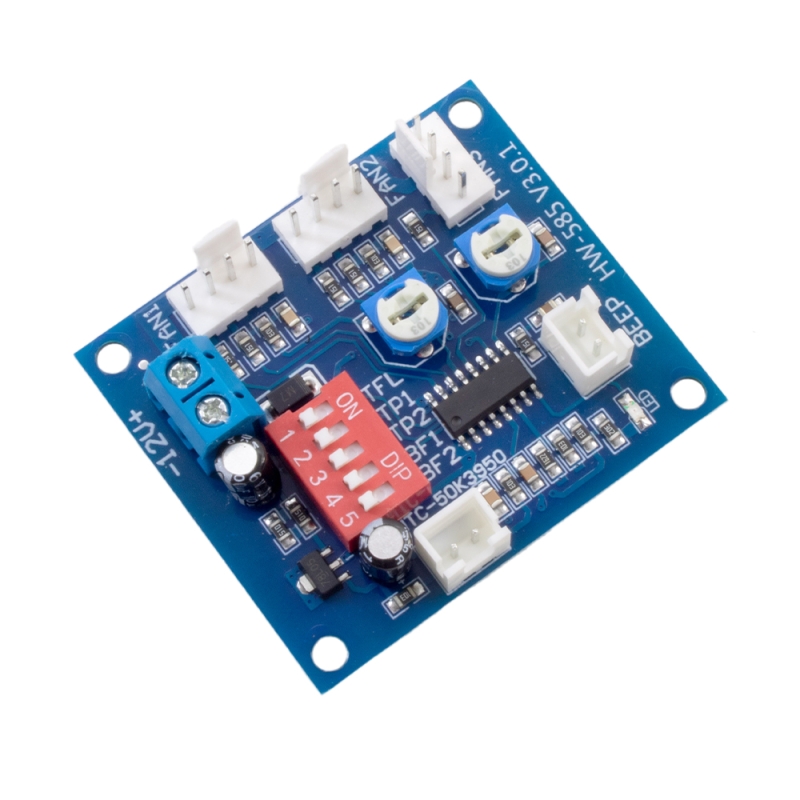 ماژول کنترل دور فن 12 ولت سه کاناله PWM دارای NTC مدل HW-585