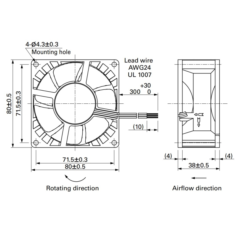 جت فن 12V-0.46A سایز 8x8x3.8cm مدل 9G0812BN1D031 مارک SANYO DENKI