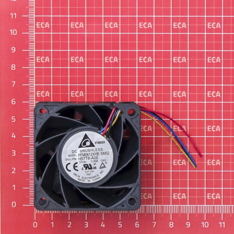 جت فن 12V-3.3A سایز 6X6X3.8cm مدل PFM0612XHE-SM02 مارک DELTA