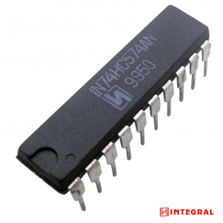 مجموعه 16 عددی تراشه فلیپ فلاپ 74HC574AN پکیج DIP مارک INTEGRAL