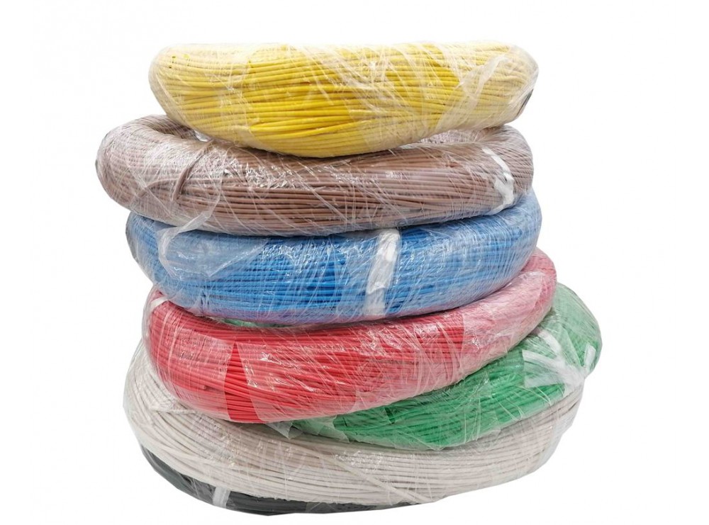 سیم افشان سایز 1x0.25 سفید حلقه 80 متری