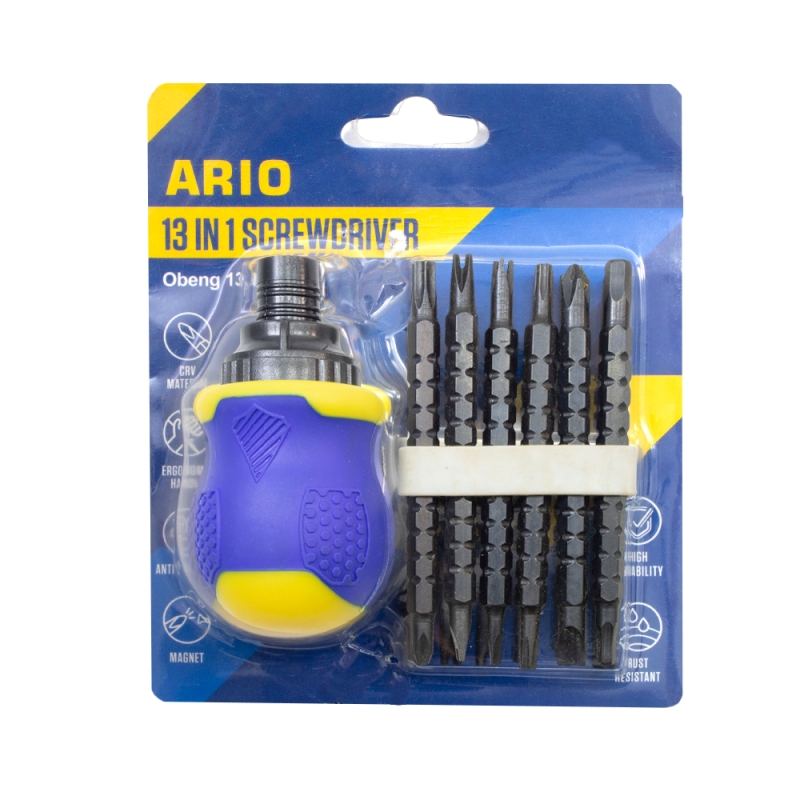 مجموعه 2 عددی ست پیچ گوشتی مشتی جغجغه ای 13 تایی ARIO