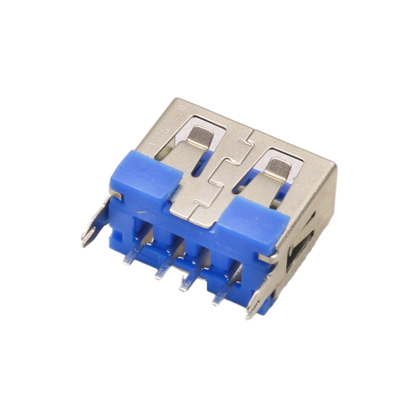 مجموعه 24 عددی کانکتور USB-A مادگی ایستاده کوتاه 10mm رنگ آبی