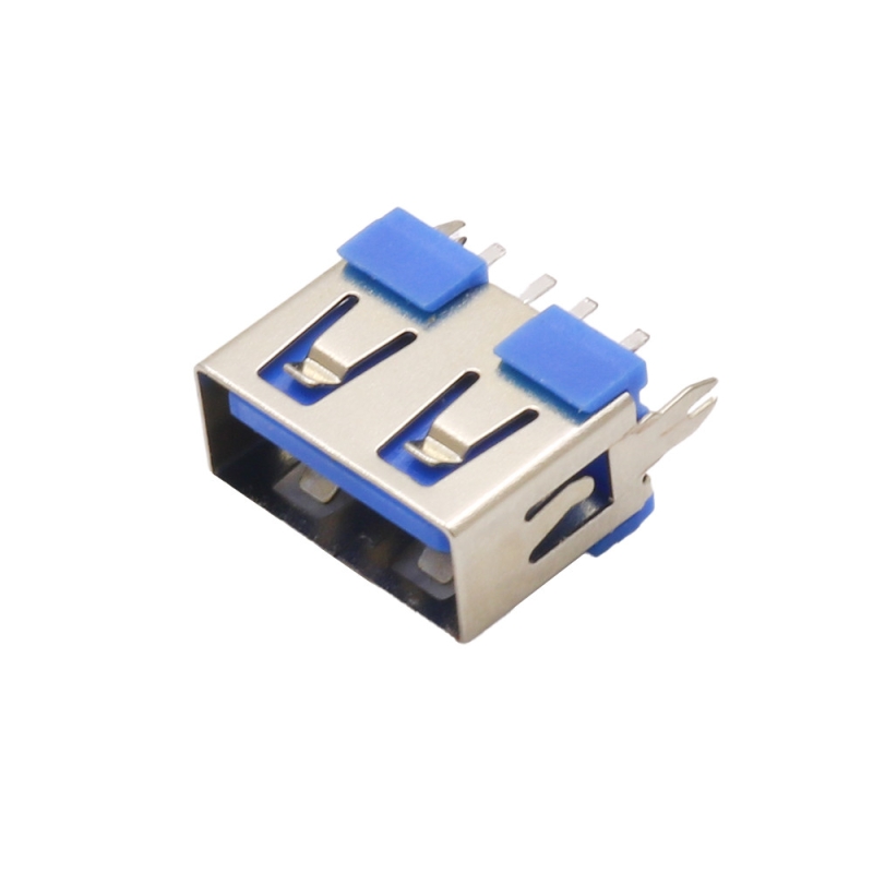 مجموعه 24 عددی کانکتور USB-A مادگی ایستاده کوتاه 10mm رنگ آبی