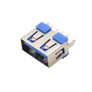 مجموعه 24 عددی کانکتور USB-A مادگی ایستاده کوتاه 10mm رنگ آبی