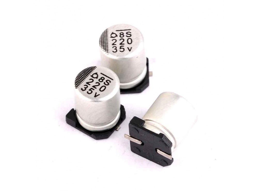 مجموعه 35 عددی خازن SMD الکترولیت 10uF / 16V سایز 4x5.4