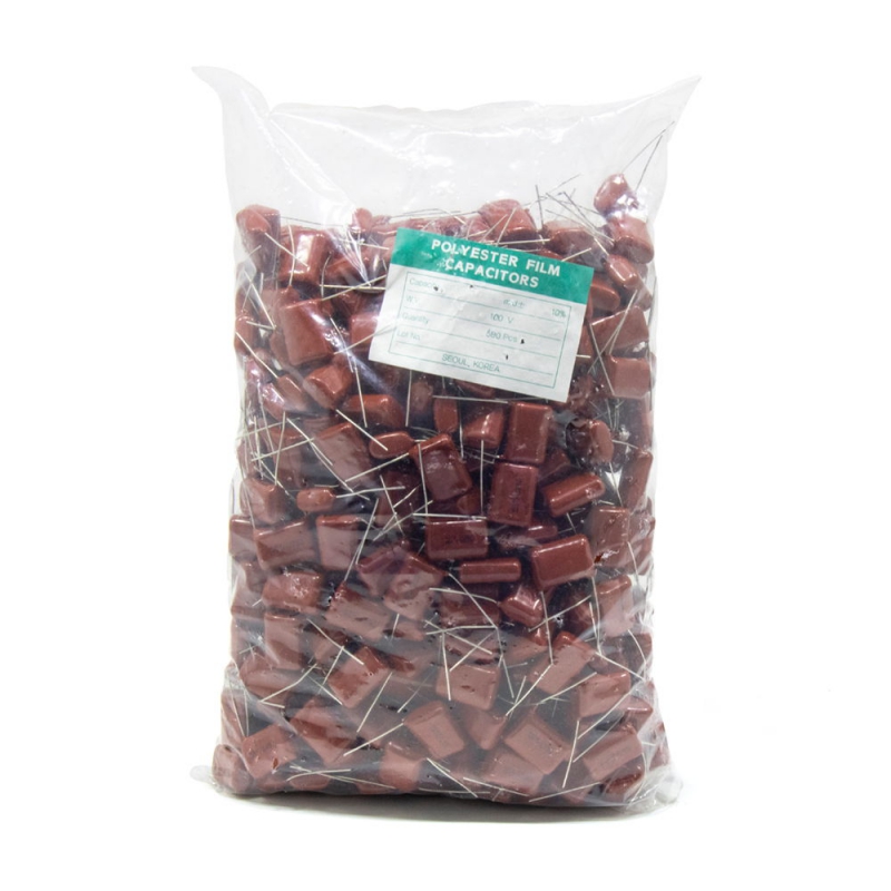 خازن پلی استر / 100nF / 250V بسته800 تایی خازن پلی استر / 100nF / 250V بسته800 تایی